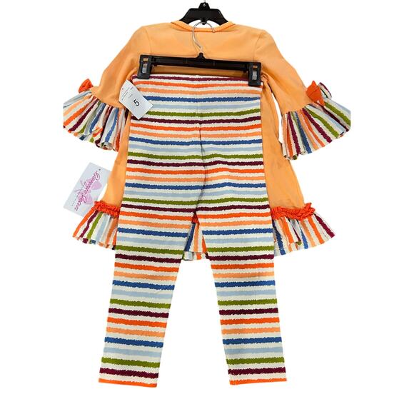 🎉Bonnie Jean Girls Owl Applique Tunic Top and Leggings 2 Pc Set- Size 5 - Picture 7 of 8